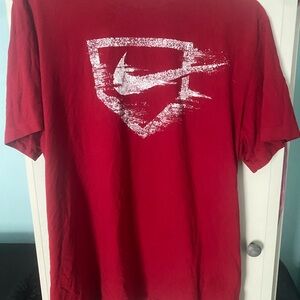 Red nike baseball shirt